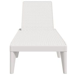 Chaise longue blanc 186x60x29 cm PP 