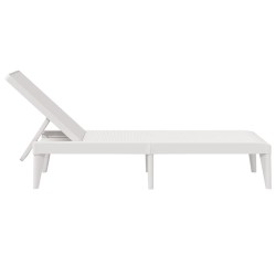 Chaise longue blanc 186x60x29 cm PP 