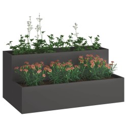 Jardinière - Acier noir à 2 niveaux, 100x60x45 cm 