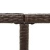 Table de jardin Marron 109x107x74 cm Résine tressée et verre 