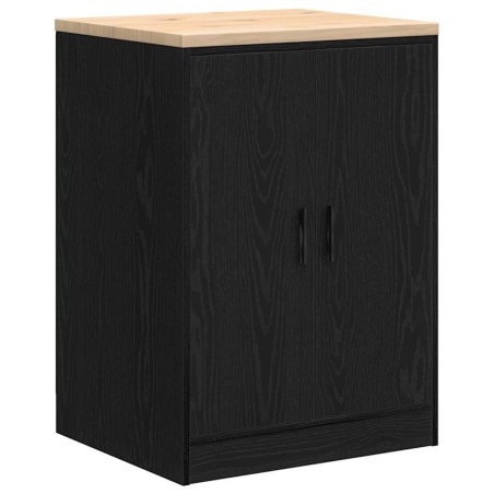Armoire de rangement de garage noir 60x51x85 cm bois de pin 