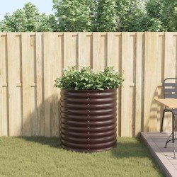 Jardinière surélevée - Marron 80x80x81 cm Acier galvanisé 