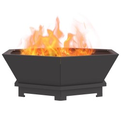 Chauffe-plat hexagonal noir 75x75x28 cm en acier 