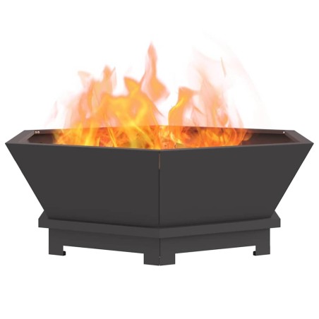 Chauffe-plat hexagonal noir 75x75x28 cm en acier 