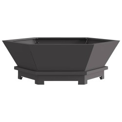Chauffe-plat hexagonal noir 75x75x28 cm en acier 