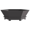 Chauffe-plat hexagonal noir 75x75x28 cm en acier 