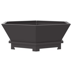 Chauffe-plat hexagonal noir 75x75x28 cm en acier 