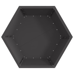 Chauffe-plat hexagonal noir 75x75x28 cm en acier 