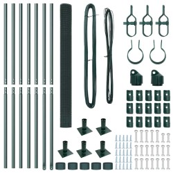 Set de poteaux de clôture verts Pack de 2 Vert 