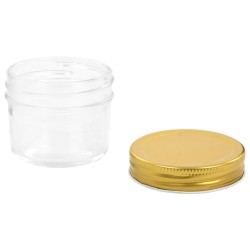 Pots à confiture avec couvercle doré 96 pcs Verre 110 ml 