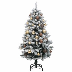 Sapin de Noël artificiel articulé 150 LED et boules 150 cm 