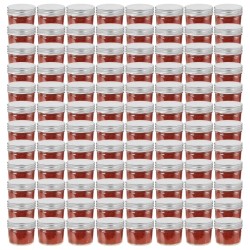 Pots à confiture avec couvercles argentés 96 pcs Verre 110 ml 