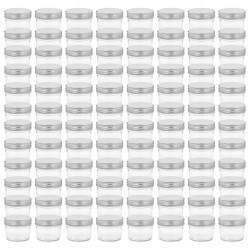 Pots à confiture avec couvercles argentés 96 pcs Verre 110 ml 