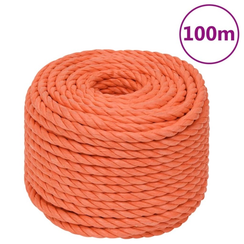 Corde de travail Orange 20 mm 100 m Polypropylène Corde de travail Orange 20 mm 100 m Polypropylène