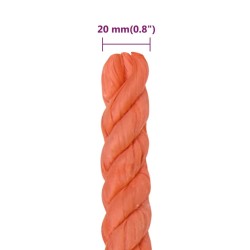Corde de travail Orange 20 mm 100 m Polypropylène 