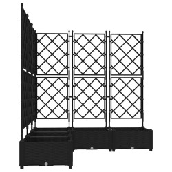 Jardinière avec Trellis 5 pcs Noir 120x120x125.5 cm 
