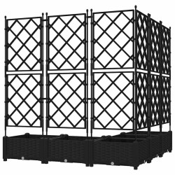 Jardinière avec Trellis 5 pcs Noir 120x120x125.5 cm 