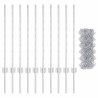 Clôture en Mailles avec 10 Poteaux en U Argent 0.8x10 m Acier 