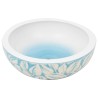 Vasque à poser blanc et bleu rond Φ41x14 cm céramique 