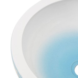 Vasque à poser blanc et bleu rond Φ41x14 cm céramique 