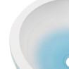 Vasque à poser blanc et bleu rond Φ41x14 cm céramique 