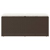 Banc de jardin avec coussin marron 110x40x44 cm résine tressée 