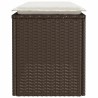 Banc de jardin avec coussin marron 110x40x44 cm résine tressée 