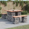 Banc jardin design gabion 100x102x72 cm bois massif de douglas 