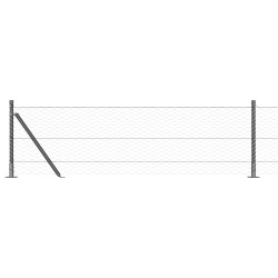 Ensemble de Clôture 2 pièces Gris Acier 25 x 0,5 m Durable 