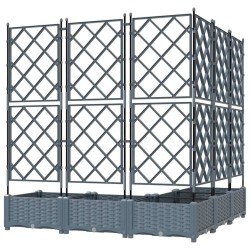 Jardinière avec Treillis 5 pcs Gris clair 120x120x125.5 cm 