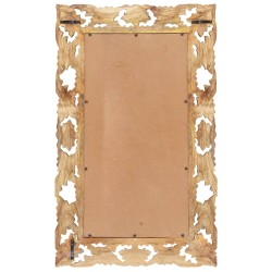 Miroir sculpté à la main Marron 80x50cm Bois de manguier massif 