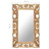 Miroir sculpté à la main Marron 80x50cm Bois de manguier massif 