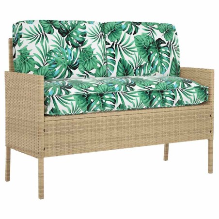 Set de coussins de palette avec oreiller 3 pcs Motif de feuille 
