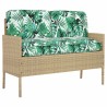 Set de coussins de palette avec oreiller 3 pcs Motif de feuille 