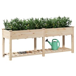Jardinière avec étagère 203x53x76 cm en bois massif de sapin 