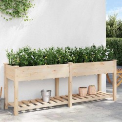 Jardinière avec étagère 203x53x76 cm en bois massif de sapin 