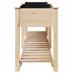 Jardinière avec étagère 203x53x76 cm en bois massif de sapin 