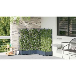 Jardinière avec treillis 5 pcs Grise 120x120x125,5 cm 