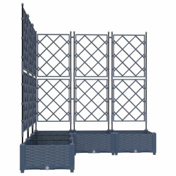 Jardinière avec treillis 5 pcs Grise 120x120x125,5 cm 