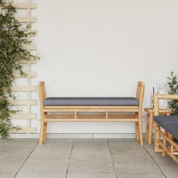 Banc de jardin avec coussin en bambou de 110 cm 