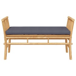 Banc de jardin avec coussin en bambou de 110 cm 