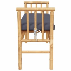 Banc de jardin avec coussin en bambou de 110 cm 