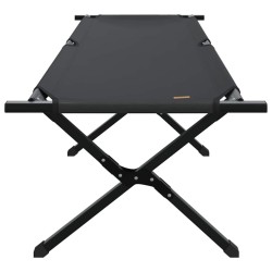 Chaises longues pliantes , 2 pièces noires en tissu Oxford 600D avec sac de transport. 