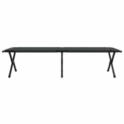 Chaises longues pliantes , 2 pièces noires en tissu Oxford 600D avec sac de transport. 
