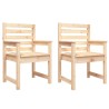 Chaises de jardin lot de 2 60x48x91 cm bois massif de pin 