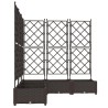Jardinière avec treillis 5 pcs Marron 120x120x125,5 cm 