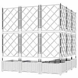 Jardinière de Jardin avec Treillis 5 pcs Blanche 120x120x125.5 cm 