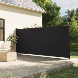 Auvent latéral rétractable noir 180x600 cm 