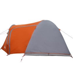 Tente Dôme avec toit avec stockage avec évent Gris et orange 384 x 254 x 170 cm 
