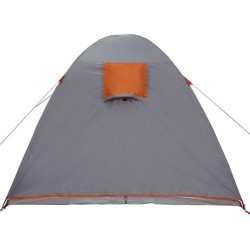Tente Dôme avec toit avec stockage avec évent Gris et orange 384 x 254 x 170 cm 